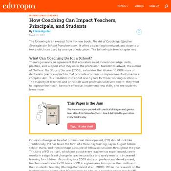 How Coaching Can Impact Teachers Principals And Students Resources